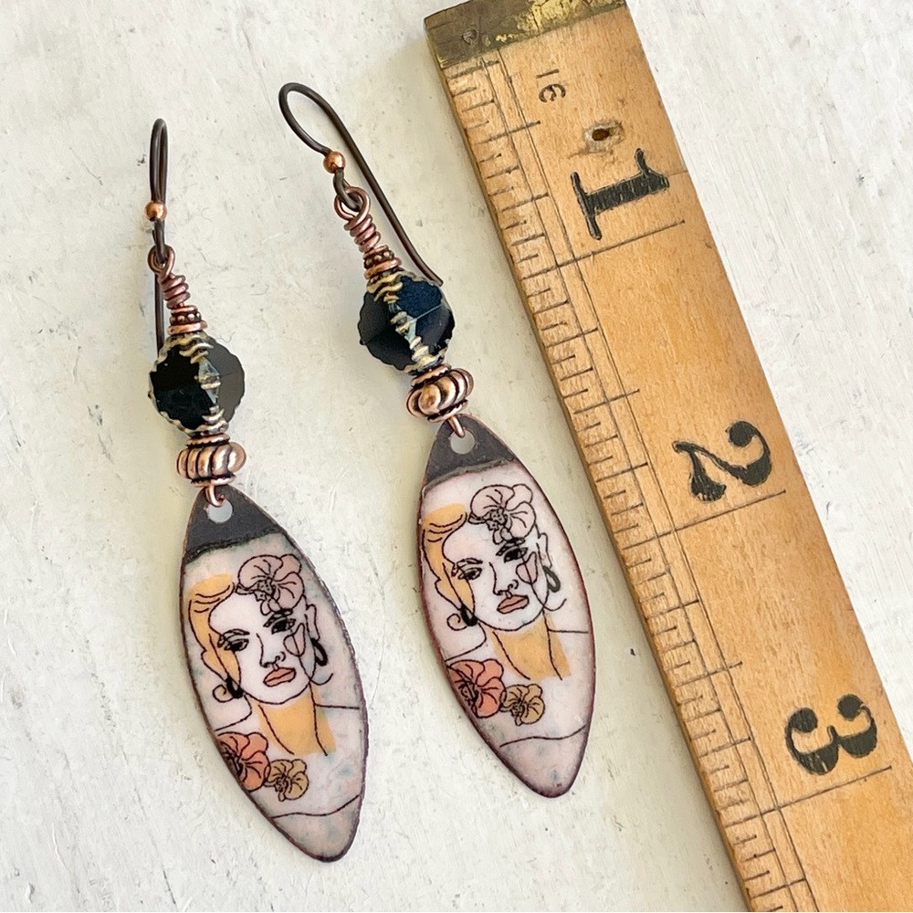 ARTISAN Earrings “Botanical Muse”- Dangles - Picture 9 of 10